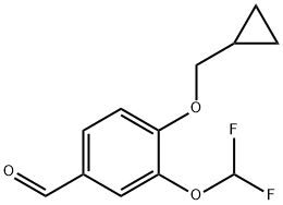 4-Cyclopropylmethoxy-3-difluoromethoxybenzaldehyde 化学構造式