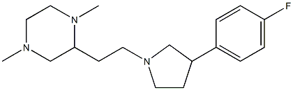 2-{2-[3-(4-Fluorophenyl)-1-pyrrolidinyl]ethyl}-1,4-dimethylpiperazine Struktur