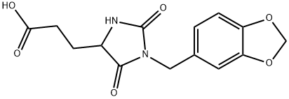 3-[1-(1,3-Benzodioxol-5-ylmethyl)-2,5-dioxoimidazolidin-4-yl]propanoic acid,1214144-69-0,结构式