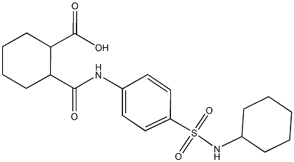 2-({4-[(cyclohexylamino)sulfonyl]anilino}carbonyl)cyclohexanecarboxylic acid Struktur