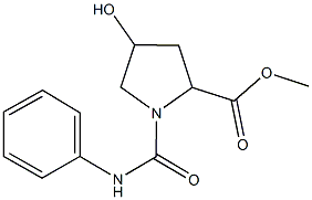 methyl 1-(anilinocarbonyl)-4-hydroxy-2-pyrrolidinecarboxylate Struktur