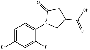 1-(4-bromo-2-fluorophenyl)-5-oxopyrrolidine-3-carboxylic acid 结构式