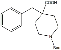 1-N-Boc-4-benzyl Piperidine-4-Carboxylic Acid Struktur