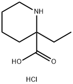 2-Ethyl-2-piperidinecarboxylic acid hydrochloride 化学構造式
