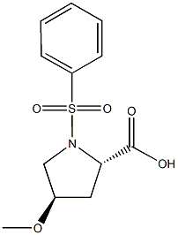 (2S,4R)-4-Methoxy-1-(phenylsulfonyl)-2-pyrrolidinecarboxylic acid Structure