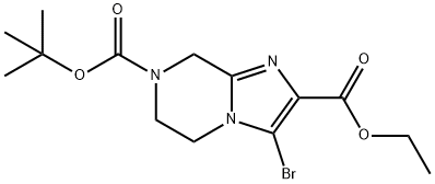 7-叔丁基 2-乙基 3-溴-5,6-二氢咪唑并[1,2-A]吡嗪-2,7(8H)-二甲酯, 1000576-75-9, 结构式