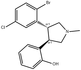 trans-N-Methyl-3-(2-hydroxyphenyl)-4-(2-bromo-5-chlorophenyl)pyrrolidine Struktur