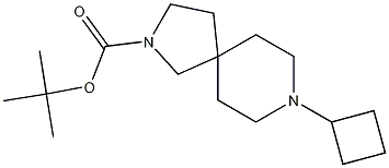 2,8-Diazaspiro[4.5]decane-2-carboxylic acid, 8-cyclobutyl-, 1,1-dimethylethyl ester 化学構造式