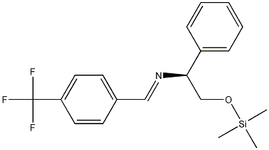(S,E)-1-phenyl-N-(4-(trifluoromethyl)benzylidene)-2-(trimethylsilyloxy)ethanamine 化学構造式