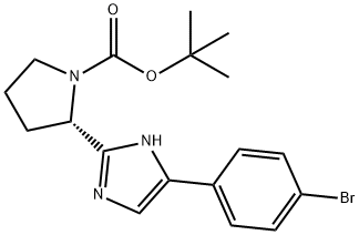 (S)-tert-butyl 2-(5-(4-bromophenyl)-1H-imidazol-2-yl)pyrrolidine-1-carboxylate Struktur