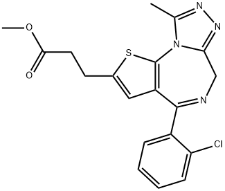 4-(2-氯苯基)-9-甲基-6H-噻吩并[3,2-F][1,2,4]三唑并[4,3-A][1,4]二氮杂卓-2-丙酸甲酯 结构式