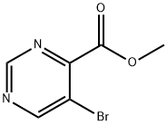 5-ブロモ-4-ピリミジンカルボン酸メチル 化学構造式