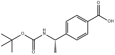 (S)-4-(1-BOC-AMINO-ETHYL)-BENZOIC ACID 化学構造式