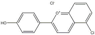 5-Chloro-2-(4-hydroxyphenyl)-1-benzopyrylium chloride 化学構造式