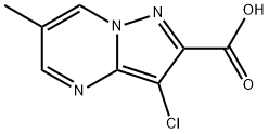 3-クロロ-6-メチルピラゾロ[1,5-A]ピリミジン-2-カルボン酸 化学構造式