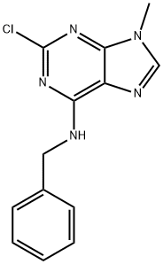 2-クロロ-9-メチル-6-(ベンジルアミノ)プリン 化学構造式