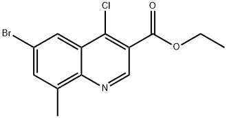 6-ブロモ-4-クロロ-8-メチルキノリン-3-カルボン酸エチル 化学構造式