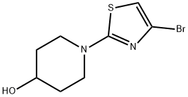 4-BROMO-2-(4-HYDROXYPIPERIDINO)THIAZOLE, 1017781-58-6, 结构式