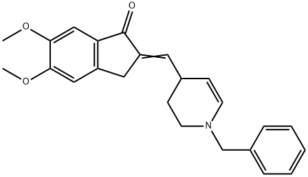1-ベンジル-4-(5,6-ジメトキシ-1-オキソインダン-2-イル)メチレン-1,2,3,4-テトラヒドロピリジン 化学構造式