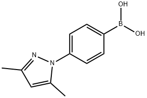 (4-(3,5-二甲基-1H-吡唑-1-基)苯基)硼酸, 1025495-85-5, 结构式