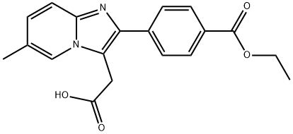 2-[4-(Ethoxycarbonyl)phenyl]-6-methyl-imidazo[1,2-a]pyridine-3-acetic Acid 化学構造式