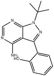 4-Amino-1-tert-butyl-3-(2-hydroxyphenyl)-1H-pyrazolo[3,4-d]pyrimidine Struktur