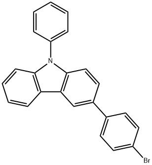 3-(4-ブロモフェニル)-9-フェニルカルバゾール 化学構造式