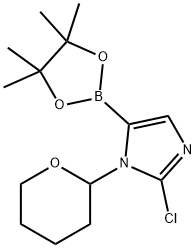 2-Chloro-1-(tetrahydro-2H-pyran-2-yl)-1H-imidazole-5-boronic acid pinacol ester Structure