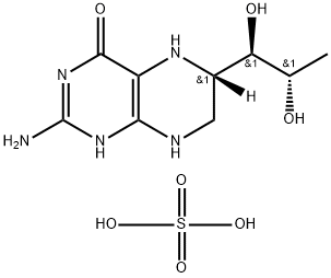 [6S-[6R*(1S*,2R*)]]-2-氨基-6-(1,2-二羟基丙基)-5,6,7,8-四氢-4(1H)-蝶啶酮硫酸盐 结构式