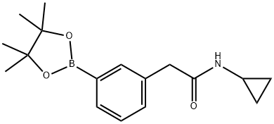 N-Cyclopropyl-2-[3-(4,4,5,5-tetramethyl-1,3,2-dioxaborolan-2-yl)phenyl]acetamide Struktur