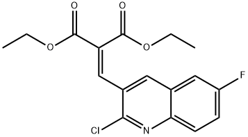 2-((2-氯-6-氟喹啉-3-基)亚甲基)丙二酸二乙酯,1031928-73-0,结构式