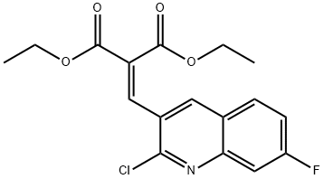 2-CHLORO-7-FLUORO-3-(2,2-DIETHOXYCARBONYL)VINYLQUINOLINE 化学構造式