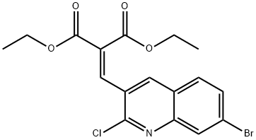 7-BROMO-2-CHLORO-3-(2,2-DIETHOXYCARBONYL)VINYLQUINOLINE Struktur