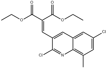 2,6-DICHLORO-8-METHYL-3-(2,2-DIETHOXYCARBONYL)VINYLQUINOLINE 结构式