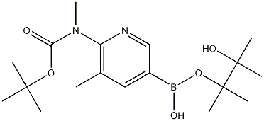 6-(tert-Butyloxycarbonyl-methylamino)-5-methylpyridine-3-boronic acid pinacol ester Structure