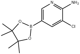 3-chloro-5-(4,4,5,5-tetramethyl-1,3,2-dioxaborolan-2-yl)pyridin-2-amine Structure