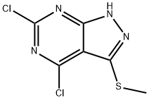 4,6-二氯-3-基(甲硫基)-1H-吡唑并[3,4-D]嘧啶 结构式