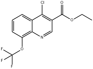 4-Chloro-8-(trifluoromethoxy)quinoline-3-carboxylic acid ethyl ester 化学構造式