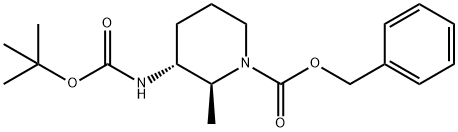 (2S,3R)-benzyl 3-(tert-butoxycarbonyl)-2-methylpiperidine-1-carboxylate Struktur