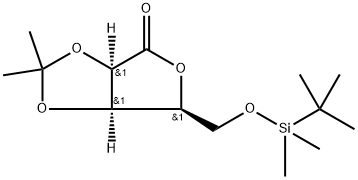5-O-[(叔丁基)二甲基硅基]-2,3-O-(1-甲基亚乙基)-L-来苏糖酸 GAMMA-内酯 结构式