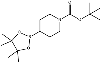 tert-butyl 4-(4,4,5,5-tetramethyl-1,3,2-dioxaborolan-2-yl)piperidine-1-carboxylate Struktur