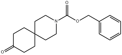ベンジル 9-オキソ-3-アザスピロ[5.5]ウンデカン-3-カルボン酸 化学構造式