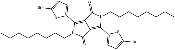 3,6-双(5-溴-2-噻吩基)-2,5-二氢-2,5-二辛基吡咯并[3,4-C]吡咯-1,4-二酮,1057401-13-4,结构式