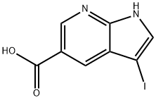 3-碘-7-氮杂吲哚-5-甲酸, 1060816-80-9, 结构式