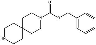 3,9-Diazaspiro[5.5]undecane-3-carboxylic acid, phenylmethyl ester 化学構造式