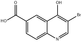 3-bromo-4-hydroxyquinoline-6-carboxylic acid 结构式