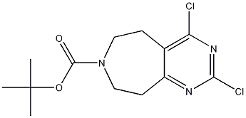 Tert-Butyl2,4-Dichloro-5,6,8,9-Tetrahydropyrimido[4,5-D]Azepine-7-Carboxylate Struktur