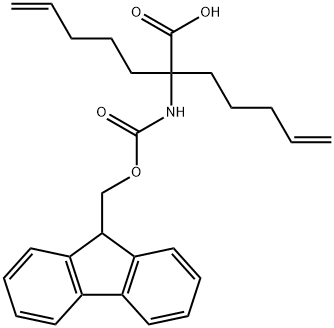 2-((((9H-フルオレン-9-イル)メトキシ)カルボニル)アミノ)-2-(ペント-4-エン-1-イル)ヘプト-6-エン酸 化学構造式
