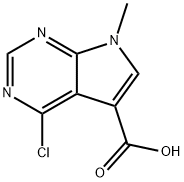4-Chloro-7-methyl-7H-pyrrolo[2,3-d]pyrimidine-5-carboxylic acid,1069473-61-5,结构式