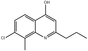 7-CHLORO-8-METHYL-2-PROPYL-4-QUINOLINOL 化学構造式